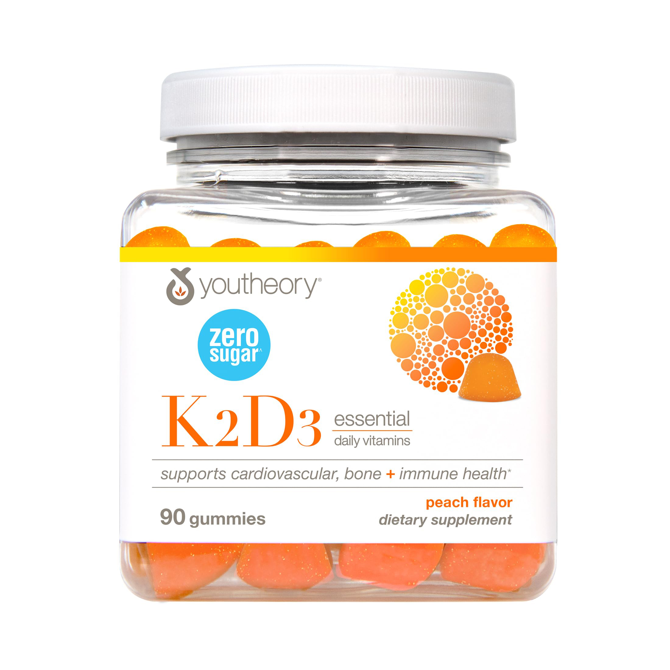 پاستیل ویتامین K2D3 یوتئوری با طعم هلو - 120 عددی