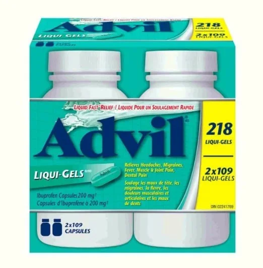 Advil Liqui-Gels 200 mg 218 Capsules | کپسول ژله‌ای ادویل ۲۰۰ میلی‌گرم ۲۱۸ عددی